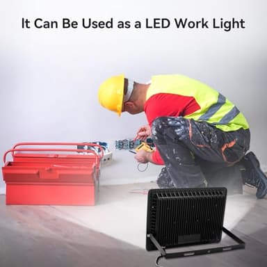 2Pack-150W LED Flood Light Outdoor,16500lm LED Work Light with 6FT US Plug,IP66 Waterproof Exterior Security Lights,6000K Daylight White Outside Floodlights Slim Design for Playground Yard Stadium - Image 5