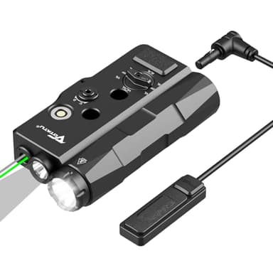 VOTATU V848 Laser Light Combo, Green/IR Laser & 1700LM Flashlight/IR Illuminator Combo, Multi-Mode Display Screen Weapon Light Laser for Rifle and Shotgun Compatible with Mlok Picatinny Rail - Image 1