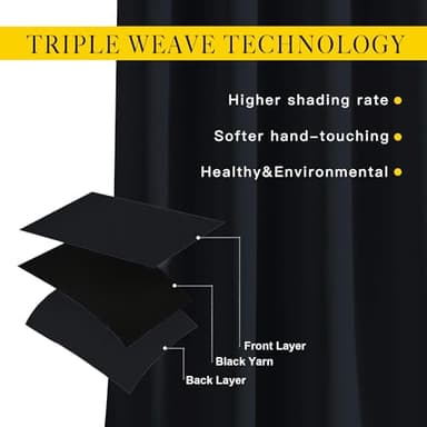 NICETOWN Halloween Black Out Curtains for Bedroom 84 inches Long - Light Reducing Thermal Insulated Solid Grommet Curtains/Panels/Drapes for Living Room (Set of 2, W52 x L84) - Image 4