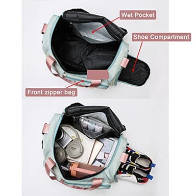 Small Gym Bag for Women, Travel Duffle Bag Carry On Weekender Bag with Shoe Compartment, 05#green, Gym Bag & Toiletry Bag, Gym Bag&toiletry Bag - Image 6