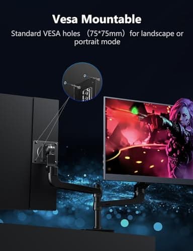 2.5K Portable Gaming Monitor, 18" 144Hz IPS Portable Laptop Monitor, Second Screen Dual USB C HDMI Computer Gaming Display with Speakers & Smart Cover, Travel Monitor for PC Phone PS4/5 Xbox Switch - Image 6