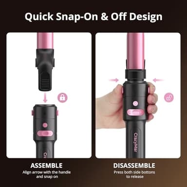 5-in-1 Rotating Curling Iron Set,Automatic Hair Curler with 5 Ceramic Barrels (3/4,1,1.25 Inch) | Fast Heating, Dual Voltage for Long-Lasting Curl Styling/Beach Wave - Image 8