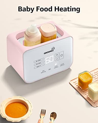 Baby Bottle Warmer, Gronwsy 8-in-1 Fast Milk Warmer with Timer Breastmilk or Formula, Fits 2 Bottles, Accurate Temperature Control, with Defrost, Sterili-zing, Keep, Heat Baby Food Jars Function - Image 4