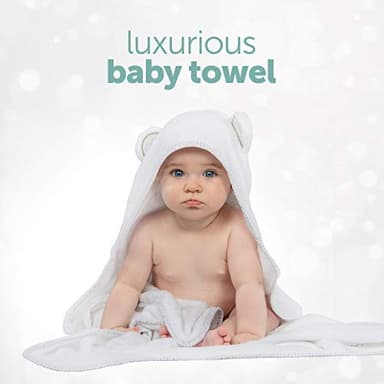 MINIBOO Hooded Baby Towels for Newborn - Super Soft Baby Bath Towels with Hood, Highly Absorbent Viscose Made from Bamboo Hooded Towel for Infant, Toddler and Kids, Baby Essentials - Image 8