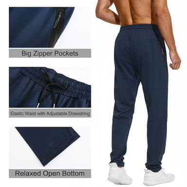 HODOSPORTS 32"/34"/36"/38"/40" Inseam Tall Mens Sweatpants Zipper Pocket Extra Tall Joggers Workout Pants Navy-32-XL - Image 3