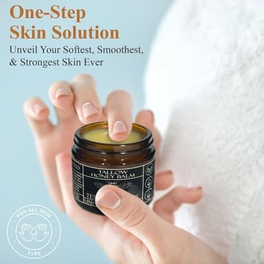 Terra Lotus - Organic Grass-Fed Beef Tallow Balm with Raw Honey - Moisturizing Cream for Soft, Smooth Skin - Handmade All-Natural Moisturizer (2 Oz, Unscented) - Image 7