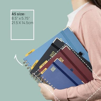 POPRUN Academic Daily Planner 2025-2026 One Page A Day - [5.75" x 8.5"- Spiral Hard Cover], Appointment Book (July 2025 - June 2026) with Monthly Calendar - Light Yellow - Image 2