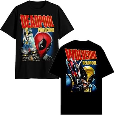 Marvel Deadpool Wolverine Magazine Front Back T-Shirt - Image 3