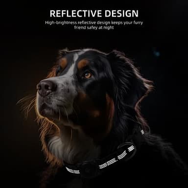Upgraded AirTag Dog Collar, IP68 Waterproof Air Tag Dog Collar Holder, Reflective, Ultra-Durable, Comfortable Padded, Heavy Duty Dog Collars for Small Medium Large Dogs (L (14.8"-20.3"), Black) - Image 4