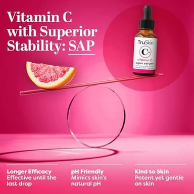 TruSkin Vitamin C Super Serum for Face – All-in-One Anti-Aging Serum with Vitamin C, Retinol, Niacinamide, Hyaluronic Acid & Squalane – Improve Appearance of Dark Spots, Firmness & Texture, 2 Fl Oz - Image 6