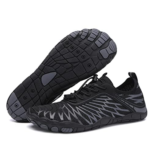 Hiking Barefoot Shoes for Women Men Breathable & Non-Slip Athletic Footwear Wide Toe Water Shoes,Designed for Walking,Running&Swimming Black - Image 1