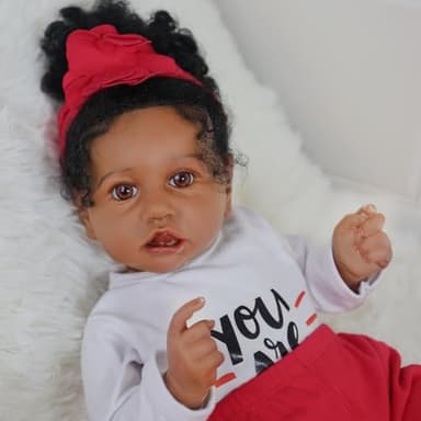 KSBD Realistic Reborn Baby Doll Black Girl – 20 Inch Lifelike Real Life African American Newborn Doll with Soft Body Gift Set for Kids Age 3+ - Image 2