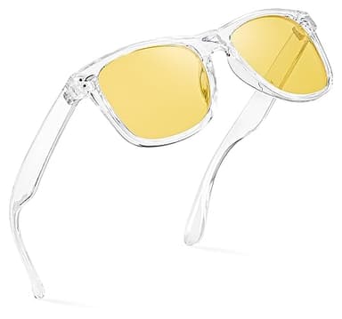 Retro Rewind Polarized Night Driving Glasses for Men and Women - Anti-Glare Night Vision Classic 80s Mens Womens Glasses - Image 1