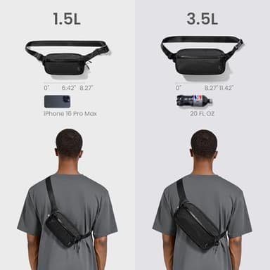 tomtoc 3.5L X-Pac Sling Bag with RFID Blocking, Crossbody Bag Minimalist Chest Shoulder Pack for Men/Women, Water-resistant Lightweight Casual Funny Pack for Travel/Daily Commute - Image 2