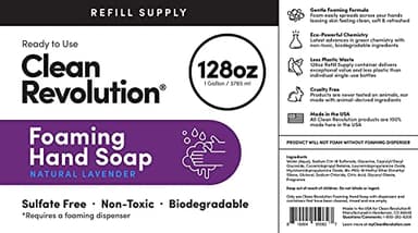 Clean Revolution Foaming Hand Soap Refill Supply Container. Ready to Use Formula. Natural Lavender Fragrance, 128 Fl. Oz - Image 6