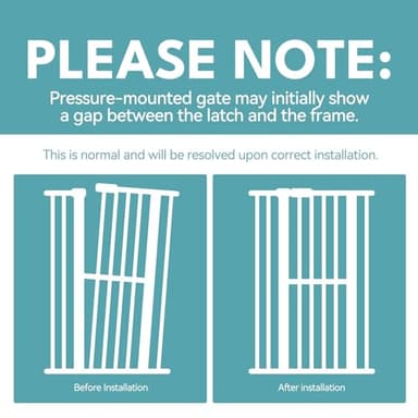 No Pawblems 55.1" Extra Tall Pet Gate for Cat/Dog, 29.9-44.4" Wide Auto Close Tall Cat Gate, NO Drilling Pressure Mounted for Doorways/Hallways, 1.37" Narrower Bar Spacing, White - Image 8