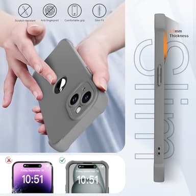 ORETECH for iPhone 15 Plus Case, with [2 x Screen Protectors] [15 Ft Military Grade Drop Test] [Full Camera Protection] 360° Full Body Shockproof Phone Case iPhone 15 Plus Cover 6.7" Space Grey - Image 5