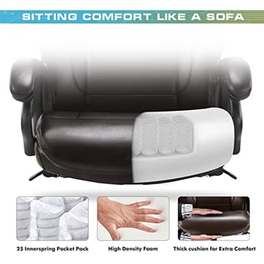 Big and Tall Office Chair 400lbs-Heavy Duty Executive Desk Chair, High Back Ergonomic Leather Computer Chair with Tilt Rock&Tension, Padded Armrests-Brown - Image 5