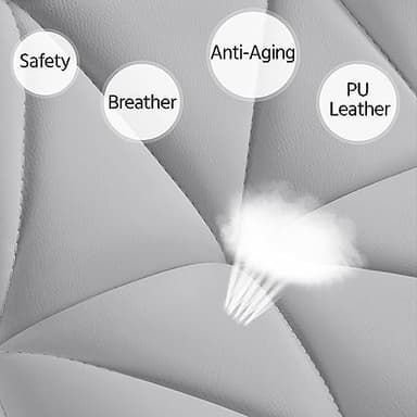 Yaheetech Bar Stools Set of 4, Island Chairs Shell Back, PU Leather Adjustable Barstools, Swivel Barstools with Footrest for Home Kitchen, Light Gray - Image 5