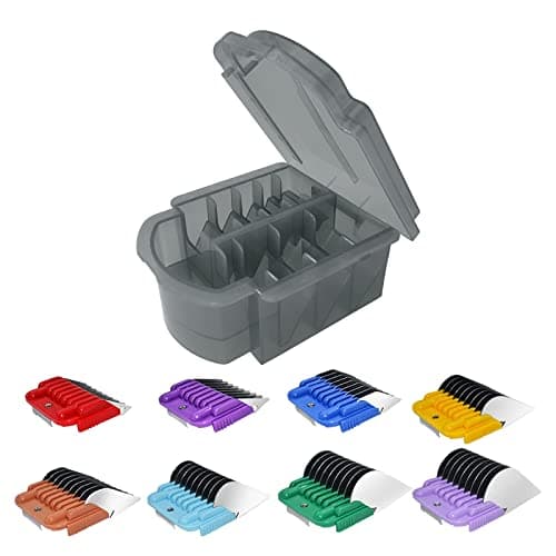 Animal Stainless Steel Attachment 8 Colors Guide Comb Set from 1/8 Inch to 1 Inch(3-25mm),Compatible with Andis, Oster A5, Wahl KM10 Series Clipper Detachable Blade(Only fit for 15# 10# 30# blade) - Image 1
