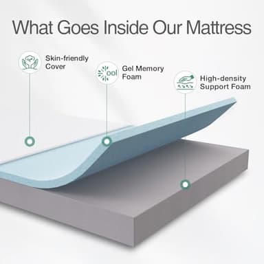 Novilla 8-Inch Gel Memory Foam Queen Size Mattress for Pressure Relief, Enhanced Support & Plush Comfort, Queen Bed in a Box, Bliss - Image 4