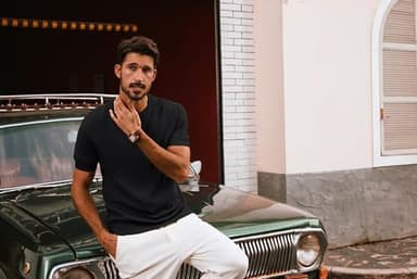 PJ PAUL JONES Mens Shirts Classic Black T-Shirts Knit Solid Tee Shirts Short Sleeve Knitwear - Image 3