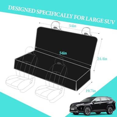 Meginc Dog Car Seat Covers for Back Seat, Waterproof Back Seat Covers for Ford Explorer/Subaru Outback/Honda Pilot, Heavy Duty Non Slip Back Seat Cover for Dogs in Car, Easy Clean Car Seat Protector - Image 2