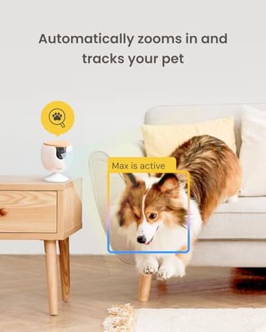 Furbo Mini Pet Camera: Security Cam w/Barking/Meowing Alerts, Cat or Dog Tracking w/Phone App, Smart Home Indoor Monitoring, 2-Way Speaker. No Subscription Needed. Standard See, Talk & Toss Features - Image 4