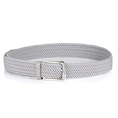 BSLLNEK Elastic Braided Belt, 1 3/8", Woven Stretch Belt for Golf Casual Jeans Shorts Pants (Gray, Medium (33-36" Waist)) - Image 4