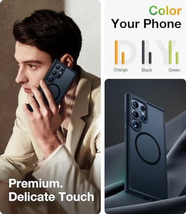 TORRAS Magnetic Shockproof for Samsung Galaxy S24 Ultra Case, [18N Mighty Magnetic] [12FT Military Grade Drop Tested] [Compatible with MagSafe] Protective Slim Case for Samsung S24 Ultra Case, Black - Image 7