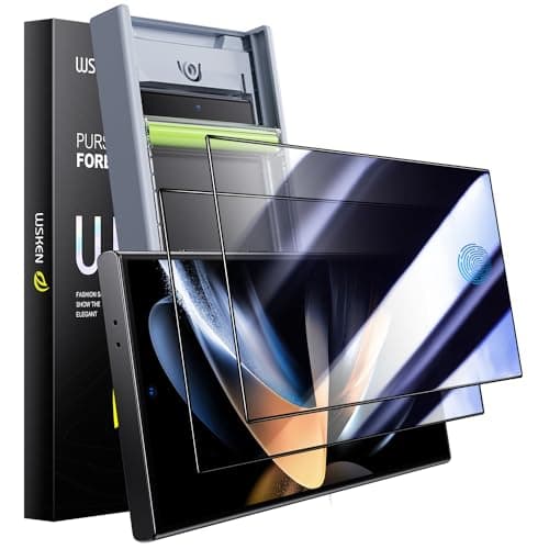 WSKEN for Samsung Galaxy S24 Ultra Privacy Screen Protector Tempered Glass [24° Anti-Spy] [Zero Bubble] [Auto Dust-Remove] [Support Fingerprint Unlock] Anti Glare HD 9H 6.8 inch - 2 Pack - Image 1