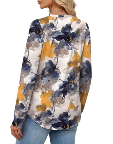 Alaroo Plus Size Tops For Women Long Sleeve Shirts Fall Fashion Crewneck Basic Sweatshirts Boho Clothes 2025 Print 2 2Xl - Image 5