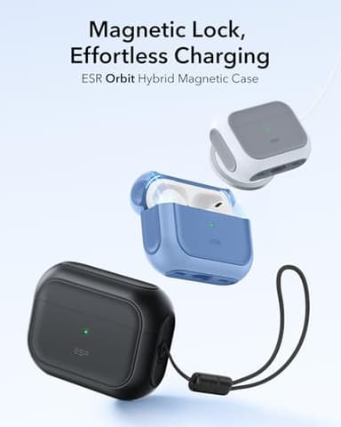 ESR for AirPods Pro 2 Case, Compatible with Airpods Pro Case 2nd / 1st Generation (2023/2022/2019), Compatible with MagSafe, Full Drop Protection Cover with Lanyard, Black - Image 3