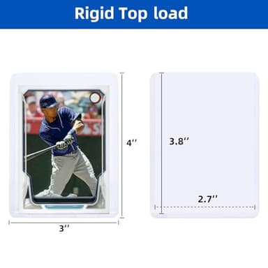 Arjiekwei 3"X 4" Card Sleeves Top Loaders for Cards, Baseball Protectors Hard Plastic, Premium Toploaders, Card Holder for Sports Baseball Trading Football Game Cards (100 Top Loaders) - Image 4
