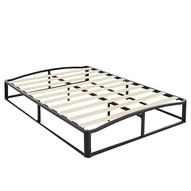 Amazon Basics Metal Platform Bed Frame, with Wood Slat Support, 6 inches High, Queen, Black - Image 5