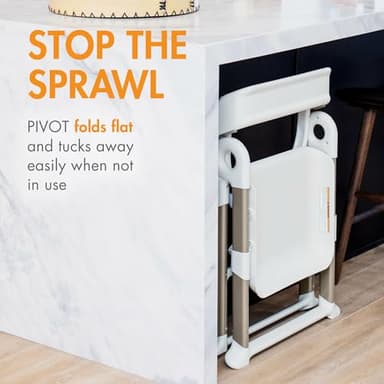 Boon Pivot Toddler Tower Kids Kitchen Step Stool - Folding Step Stool for Bathroom Sink or Kitchen Counter - CPC Certification - White - Ages 18 Months to 4 Years - Image 6