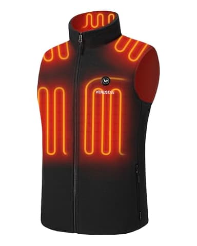 Venustas Men's Fleece Heated Vest with Battery, Lightweight Insulated Electric Vest - Image 1