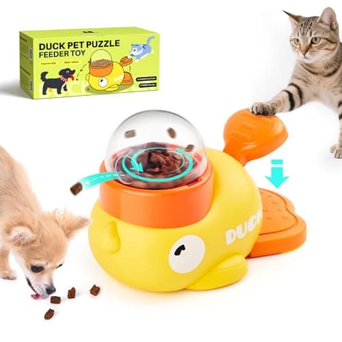 Potaroma Cat Puzzle Treat Dispenser, Interactive Duck-Shaped Enrichment Toy for Cats and Small Dogs, IQ Training and Exercise 8.6 Inches - Image 1