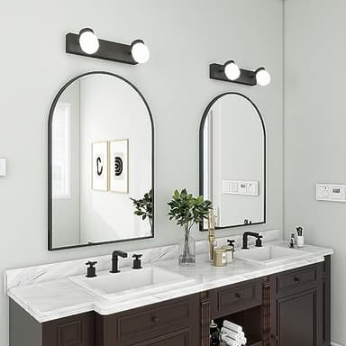 BEAUTYPEAK 24"x36" Arch Bathroom Mirror, Wall Mounted Vanity Metal Frame Mirror for Bedroom, Entryway, Living Room, Black - Image 6