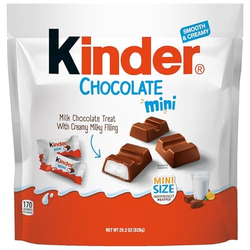 Kinder Chocolate Mini, 29.2 oz Bulk Pack, Up to 138 Minis, Milk Chocolate Bar with Creamy Milky Filling, Individually Wrapped Candy - Image 1