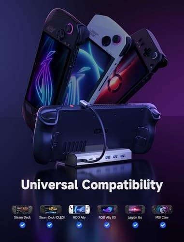 JSAUX Upgraded Docking Station 4K@120Hz for Steam Deck OLED/ROG Ally X/Legion Go (S)/MSi Claw, 6-in-1 Steam Deck Dock with HDMI 2.1, Gigabit Ethernet, 3 USB 3.0, 100W Charge for Steam Deck LCD-HB0603 - Image 4