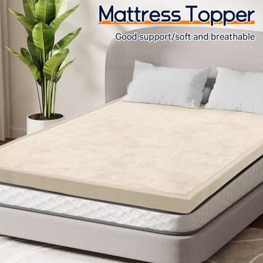 ILPEOD Baby Play Mat for Floor Tummy Time Mat Nursery Rug Muscle Mat Area Rug Playroom Rug Tatami Mat 6'7"x5'11" Memory Foam 1.3" Thick Crawling Mat For Babies,Toddlers, Infants, Kids,Floor Mat(Beige) - Image 8