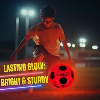 Light Up Soccer Ball, Glow in The Dark Ball NO 5, Soccer Gifts for Boys 8-12, 12-14 Year Old, Kids & Teens Gift Ideas, Sports Toys for Boy & Girl Ages 8 9 10 11 12 13 14 15, Glowing Outdoor Activity - Image 8