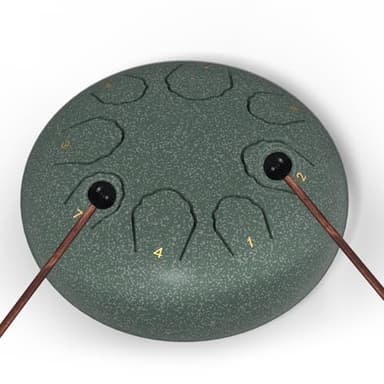 Rain Drum for Outside Garden, 6 Inches 8 Notes Steel Tongue Drum, Outside Garden Rain Chime, Chakra Drum for Rain (Porcelain, 6 Inch) - Image 1