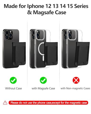 ExtreLife for Magsafe Wallet, Adjustable Stand, Open ID Window, Magnetic Wallet for iPhone 17/16/15/14 Pro Max/14 Pro/14/14 Plus/13/12 Series, 9 Cards, Black-B - Image 8