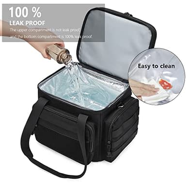Gafetrey Tactical Lunch Box for Men, Insulated Lunch Bag Adult, Thermal Lunchbox Leakproof Waterproof Cooler Bag, Large Lunch Pail for Work Office Camping Travel (Black) - Image 6