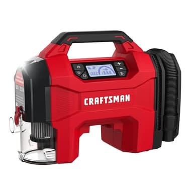 CRAFTSMAN 3-in-1 Tire Inflator, 160PSI Portable Air Compressor/Car Vacuum/Dust Blower, 20V Cordless & 12V Car Power, Air Pump with LED Light for Cars Trucks RV Tires (Battery Sold Separately) - Image 1