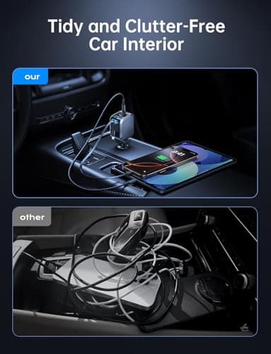 EWITGO Retractable Car Charger, Car Accessories, 72W Fast Charging USB C Car Charger with 4FT Retractable Cables and 2 Ports, for iPhone 16 15 14 13 12, Samsung etc Warm Grey - Image 6