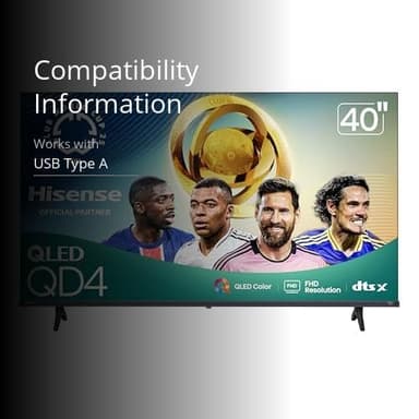 Hisense 40-Inch Class QD4 Series QLED FHD Smart Fire TV (40QD4QF, 2025 Model) - Quantum Dot Color, DTS Virtual: X, Alexa Built in, Slim Bezel Design - Image 2