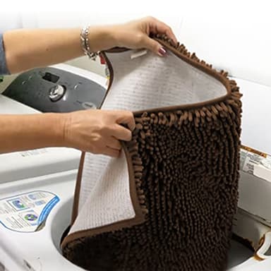 Muddy Mat® Shown on TV – Super Absorbent Microfiber Dog Door Mat for Muddy Paws, Non-Slip Washable Pet Rug, Quick Dry Chenille Entryway Carpet, Machine Washable Indoor Outdoor mat, Brown 59"x35" - Image 5